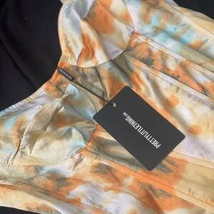 PrettyLittleThing Vibrant Orange and Blue Dress